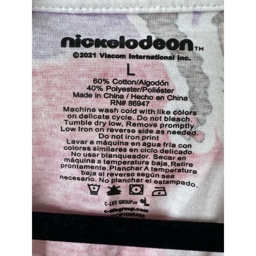 Nickelodeon Rugrats Susie Carmichael Cropped Tie Dye Graphic Tee Shirt LARGE - Picture 4 of 4